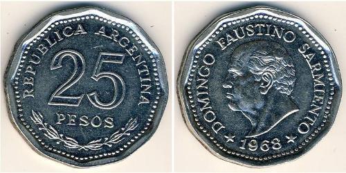 25 Peso Argentine Republic (1861 - ) Steel/Nickel 