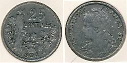 25 Sent Terza Repubblica francese (1870-1940)  Nichel 