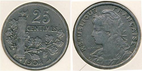 25 Sent Dritte Französische Republik (1870-1940)  Nickel 