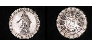 25 Shilling Republic of Austria (1955 - ) Argent Wolfgang Amadeus Mozart