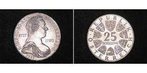 25 Shilling Republic of Austria (1955 - ) Argent Maria Theresa of Austria (1717 - 1780)