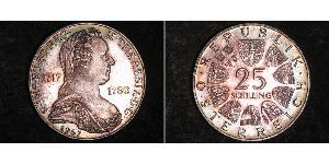 25 Shilling Republic of Austria (1955 - ) Argent Maria Theresa of Austria (1717 - 1780)