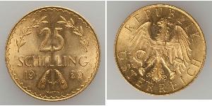 25 Shilling Geschichte Österreichs (1918-1934) Gold 