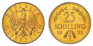 25 Shilling Prima repubblica austriaca (1918-1934) Oro 