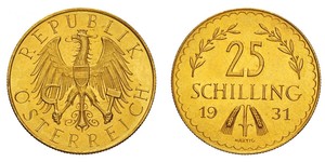 25 Shilling Primera República de Austria (1918-1934) Oro 