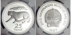 25 Tugrik Mongolia (1921 - ) Argento 