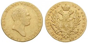25 Zloty Zarato de Polonia (1815-1915) Oro Alejandro I (1777-1825)