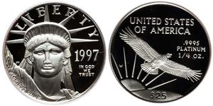25 Долар США (1776 - ) Платина 