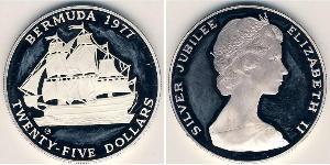 25 Долар Бермудські острови Срібло Єлизавета II (1926-2022)