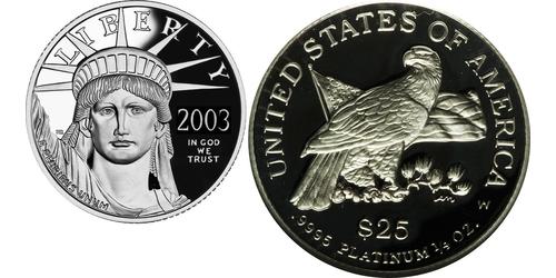 25 Доллар США (1776 - ) Платина 