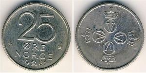 25 Ере Норвегія Нікель/Мідь 