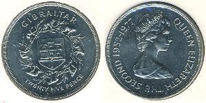 25 Пенни Gibraltar (1704 - ) Никель/Медь Елизавета II (1926-2022)
