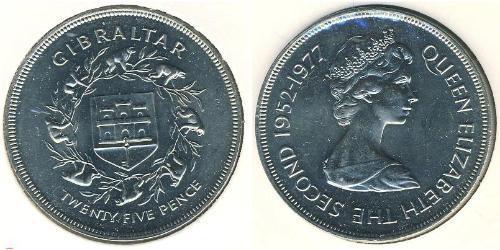 25 Пенни Gibraltar (1704 - ) Никель/Медь Елизавета II (1926-2022)