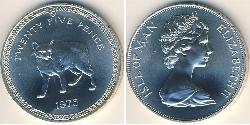25 Пенни Остров Мэн Никель/Медь Елизавета II (1926-2022)