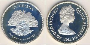 25 Пенни Остров Святой Елены (1981 - ) Никель/Медь Елизавета II (1926-2022)