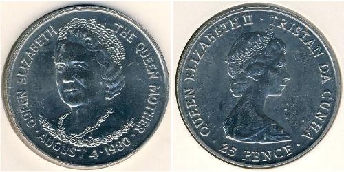 25 Пені Трістан-да-Кунья Нікель/Мідь Єлизавета II (1926-2022)