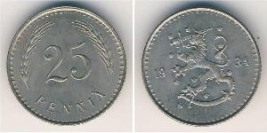 25 Пені Фінляндія (1917 - ) Нікель/Мідь 
