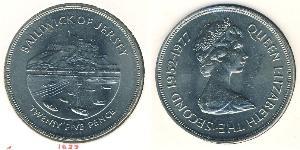 25 Пені Джерсі (1066 - ) Срібло Єлизавета II (1926-2022)