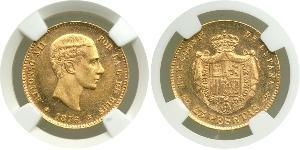 25 Песета Королівство Іспанія (1874 - 1931) Золото Alfonso XII of Spain (1857 -1885)