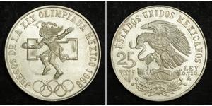 25 Песо Соединённые Штаты Мексики (1867 - ) Серебро 