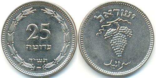 25 Прута Ізраїль (1948 - ) Нікель/Мідь 
