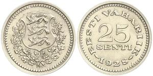 25 Сент Estonia (Republic) (1918 - ) Нікель/Бронза 