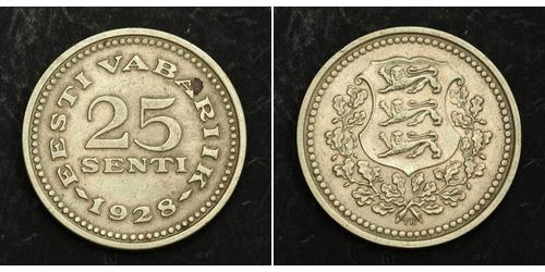 25 Сент Estonia (Republic) (1918 - ) Нікель/Бронза 