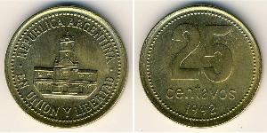 25 Сентаво Республіка Аргентина (1861 - ) Латунь 