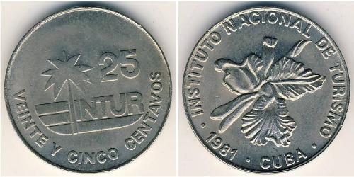 25 Сентаво Cuba (1898 - ) Никель/Медь 