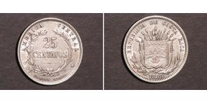 25 Сентаво Costa Rica (1821 - ) Серебро 