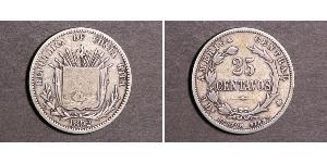 25 Сентаво Costa Rica (1821 - ) Срібло 
