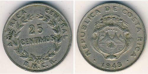 25 Сентимо Costa Rica (1821 - ) Никель/Медь 
