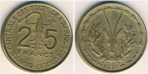 25 Франк Африканський союз Бронза/Алюміній 