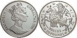 25 Фунт / 35 Экю Gibraltar (1704 - ) Серебро Елизавета II (1926-2022)