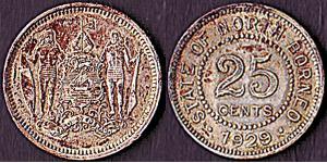 25 Цент Северное Борнео (1882-1963)  