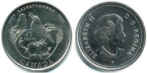 25 Цент Канада Залізо Єлизавета II (1926-2022)