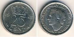 25 Цент Королевство Нидерланды (1815 - ) Никель 