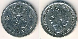 25 Цент Королевство Нидерланды (1815 - ) Никель 
