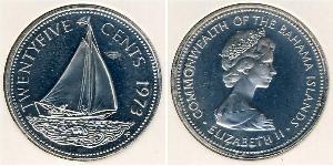 25 Цент Bahamas (1973 - ) Никель/Медь 