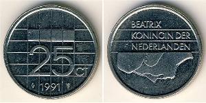 25 Цент Королівство Нідерланди (1815 - ) Нікель 