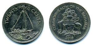 25 Цент Bahamas (1973 - ) Нікель/Мідь 