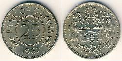 25 Цент Гаяна (1966 - ) Нікель/Мідь 