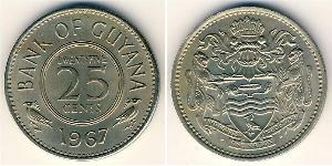 25 Цент Гаяна (1966 - ) Нікель/Мідь 