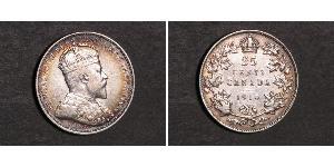 25 Цент Канада Серебро Эдуард VII (1841-1910)