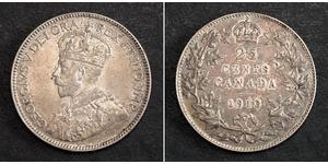 25 Цент Канада Серебро Георг V (1865-1936)