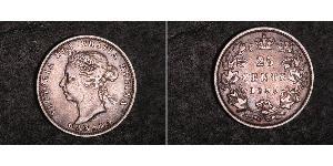 25 Цент Канада Серебро Виктория (1819 - 1901)