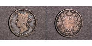 25 Цент Канада Серебро Виктория (1819 - 1901)