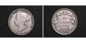 25 Цент Канада Серебро Виктория (1819 - 1901)