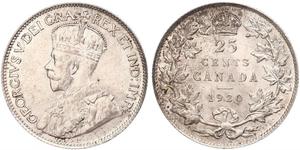 25 Цент Канада Серебро Георг V (1865-1936)
