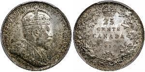 25 Цент Канада Серебро Эдуард VII (1841-1910)